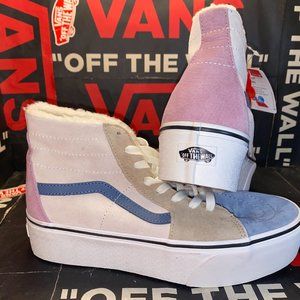 Vans Sk8 Hi Tapered Shoes Pig Suede/Sherpa Multi Mens 8.5/Womens 10 VN0A7Q5PMUL